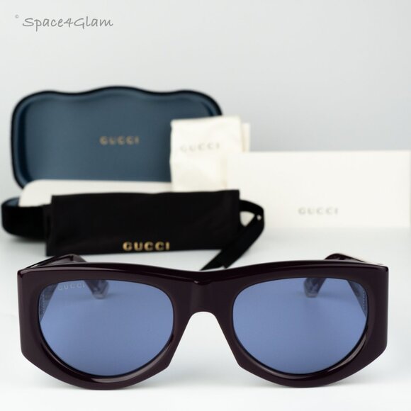 Gucci Women Sunglasses Violet Rectangular GG1917S 010 BRAND NEW - Picture 1 of 7
